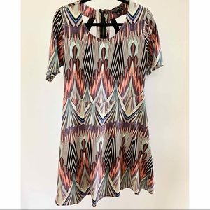 Short bright pattern dress